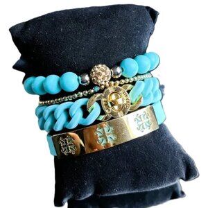 GIFT BAG INCLUDED Rustic Cuff Set of FOUR stackable Bracelets Set